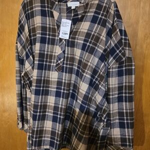 Plaid Woman's Shirt in Blue and Brown